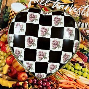 RARE MacKenzie-Childs Courtly Check Heart Shape Paperweight